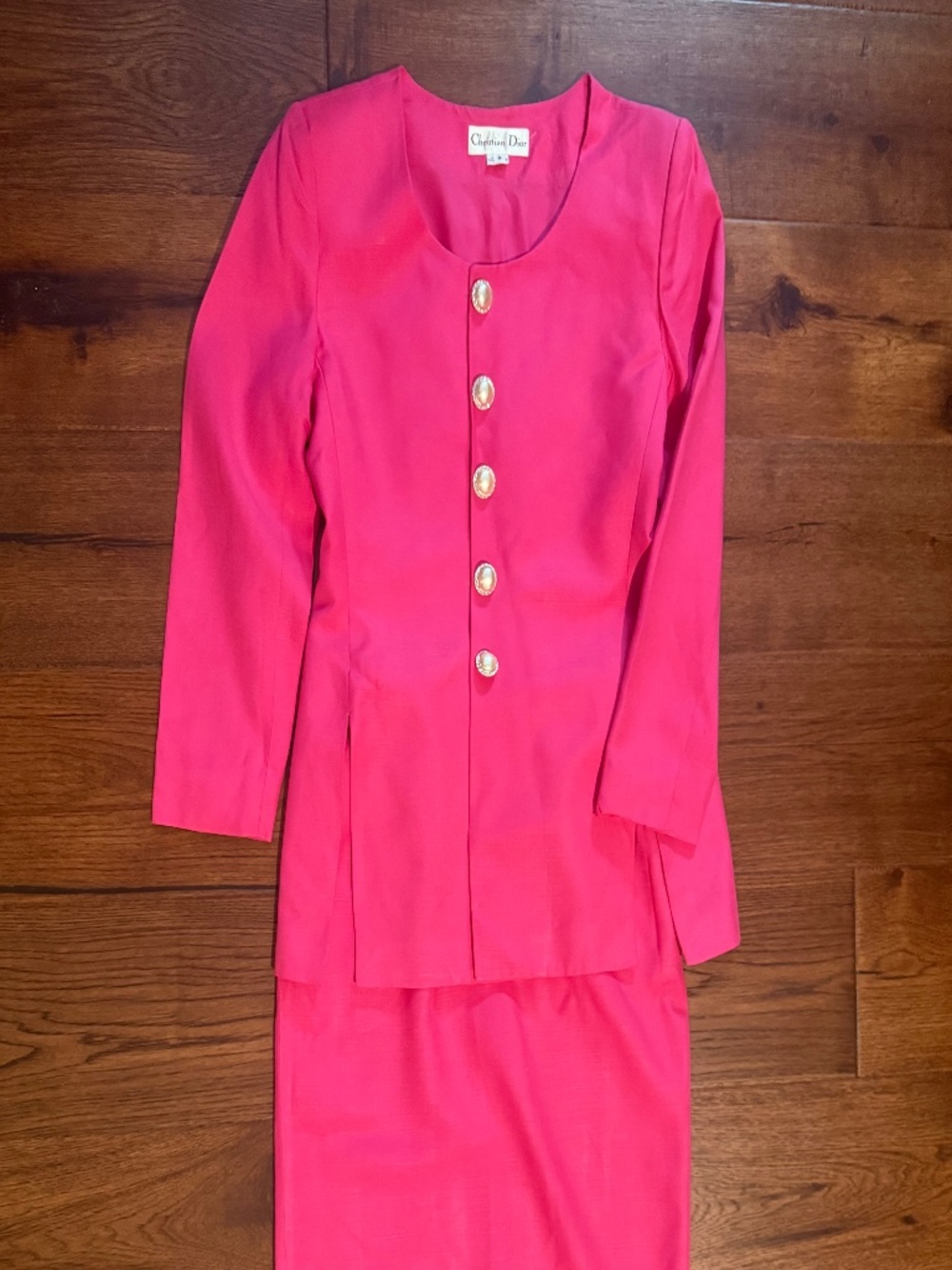Vintage 1990 Christian Dior Suit gorgeous hot pink